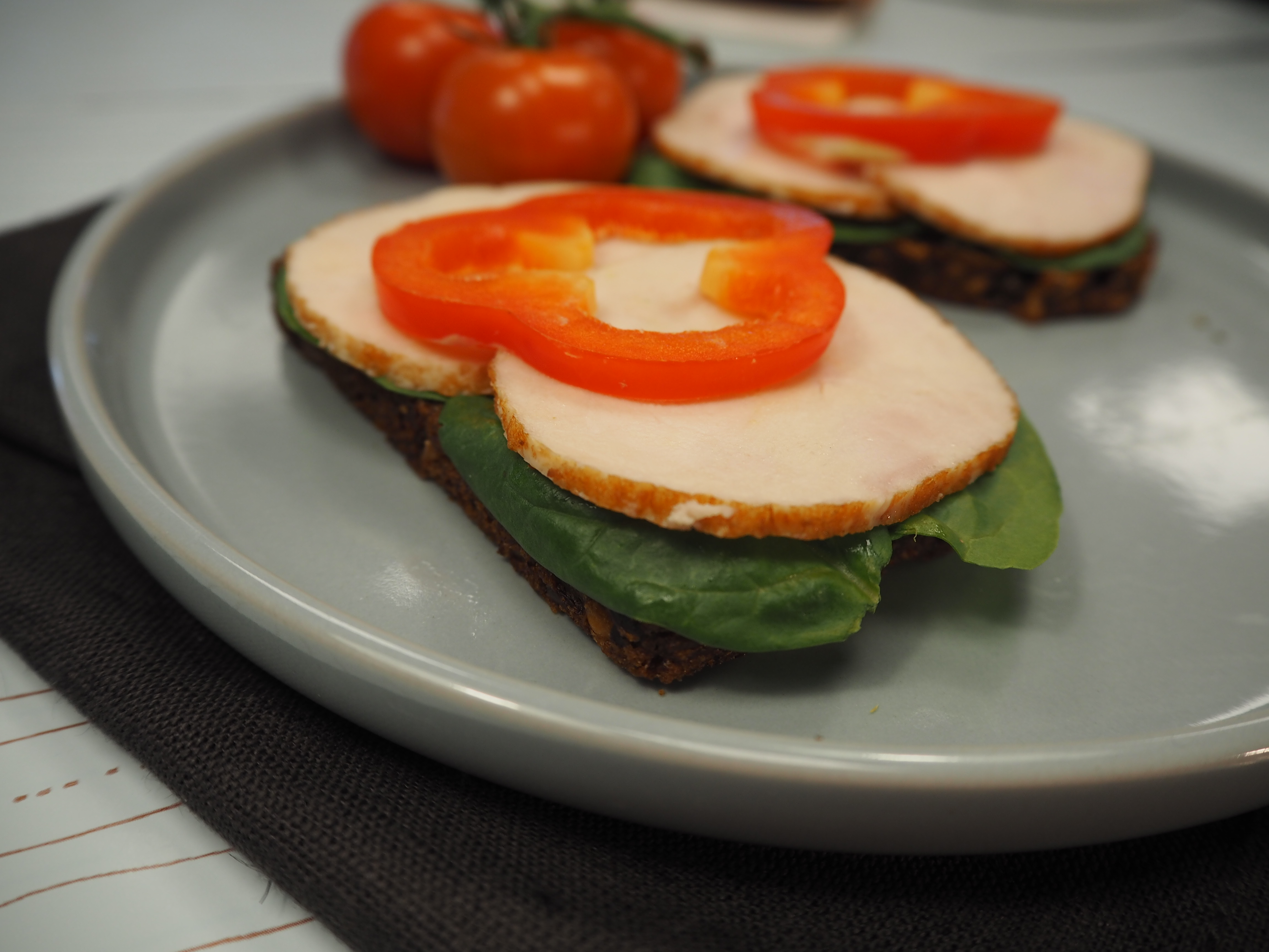 Rugbrød med kalkunpålæg