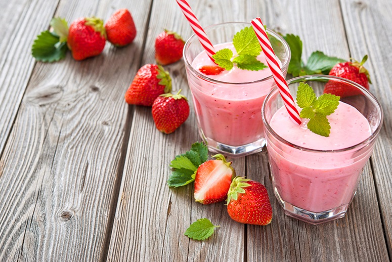 Smoothie met aardbeien