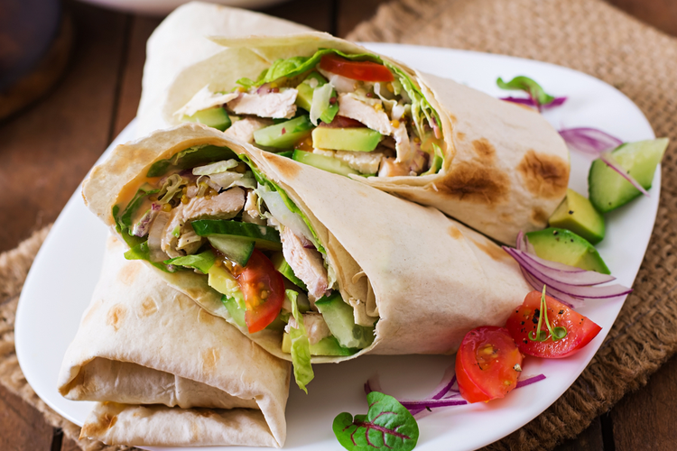 Gegrilde kip wraps