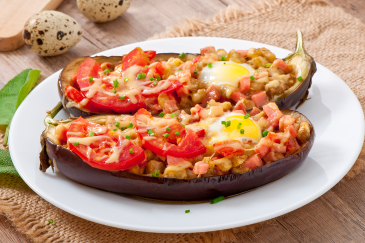 Bagt fyldt aubergine