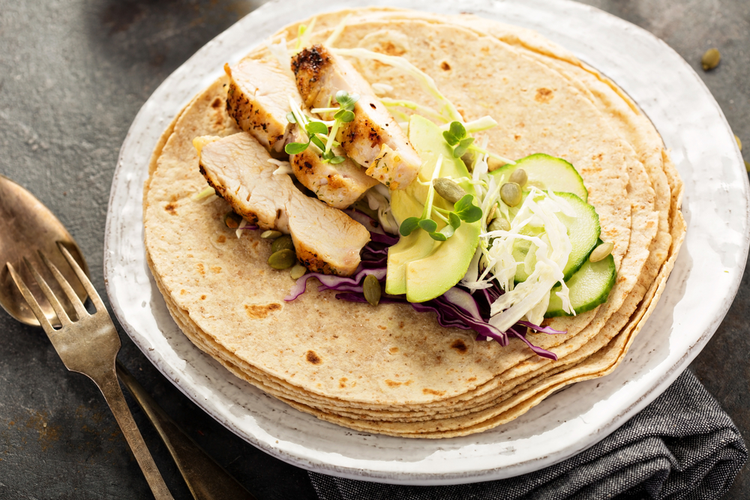 Pikante kip taco