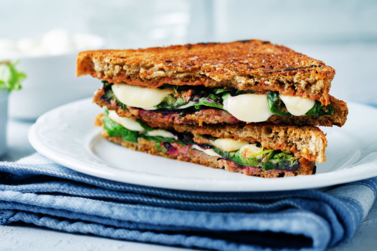 Panini med spenat och mozzarella