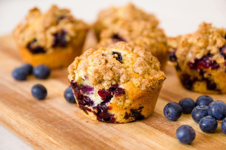 Muffins med blåbär och havre
