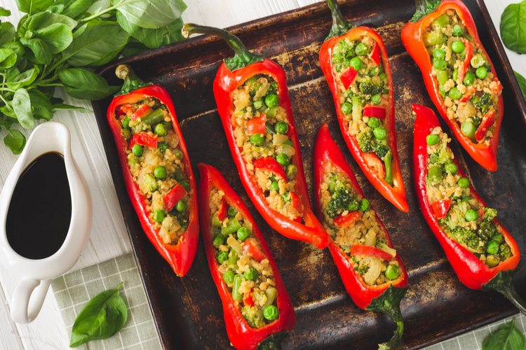 Vegansk sojafylld paprika