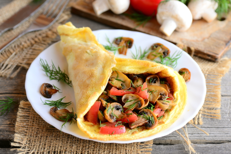Omelet med champignon