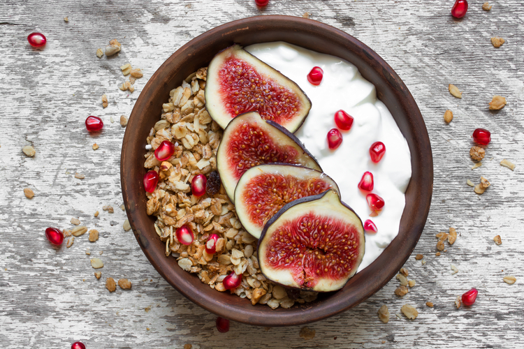 Yoghurt met haver en vijgen