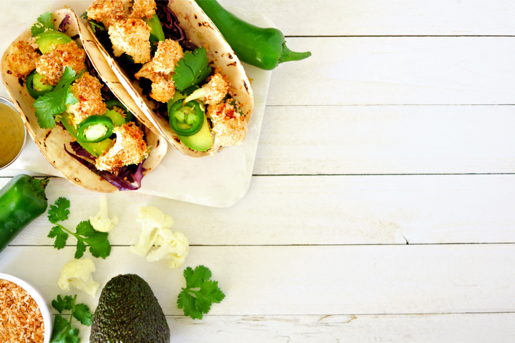 Kokosnöt blomkål tacos