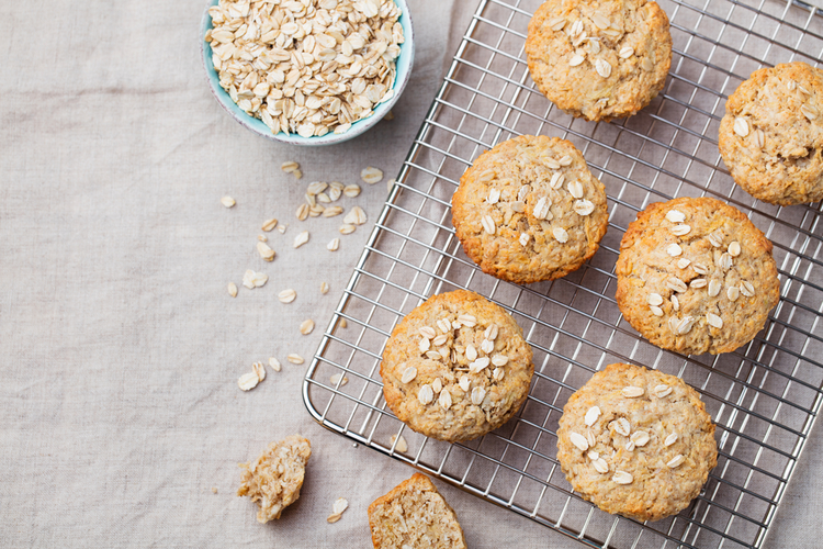 Veganske banan-æble-havremuffins